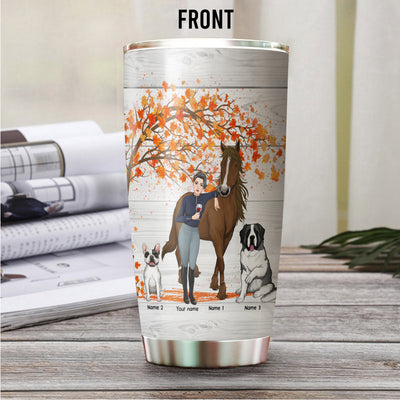 89Customized Thank God For Horses And Dogs Personalized Tumbler