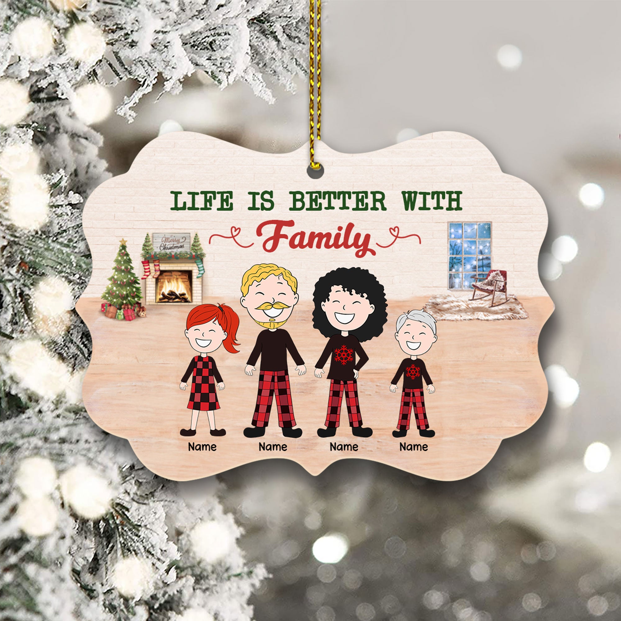89Customized This is us a little bit of Crazy a little bit Loud and a whole ot of love Personalized Ornament