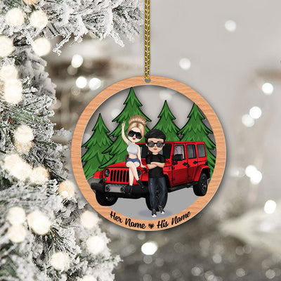 89Customized Jeep Couple Personalized Ornament