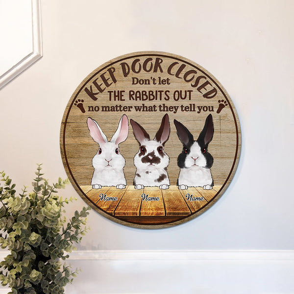 89Customized Rabbit Lovers Personalized Wooden Sign