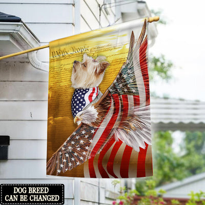 89Customized Proud Eagle Dog America Customized Garden Flag