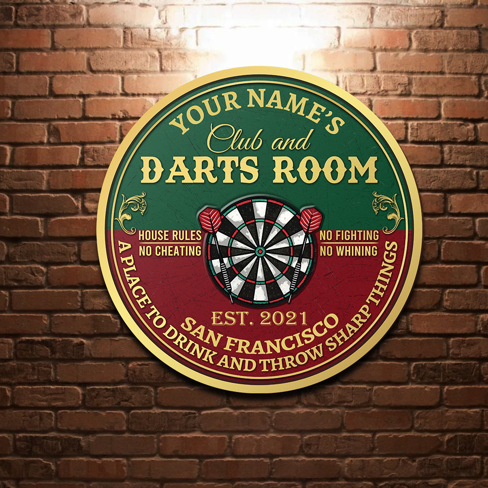 89Customized Club and Darts room Customized Wood Sign