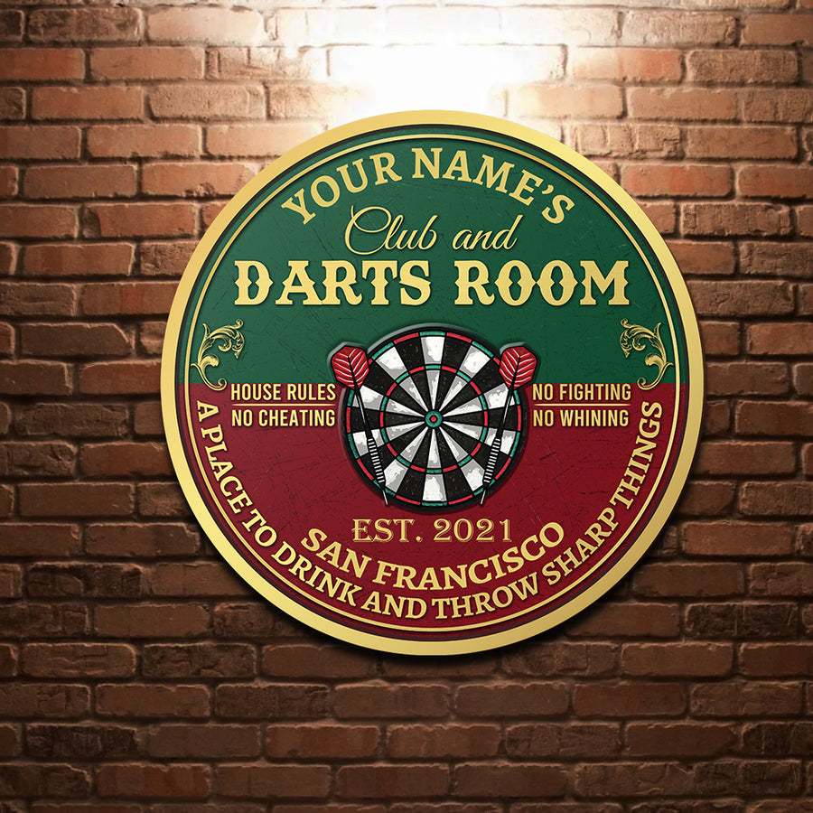 89Customized Club and Darts room Customized Wood Sign