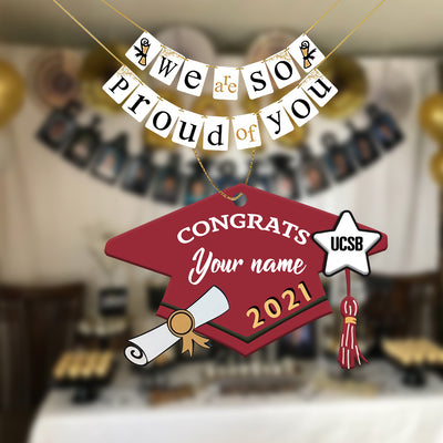 89Customized Personalized Ornament Cap Congrats Grad