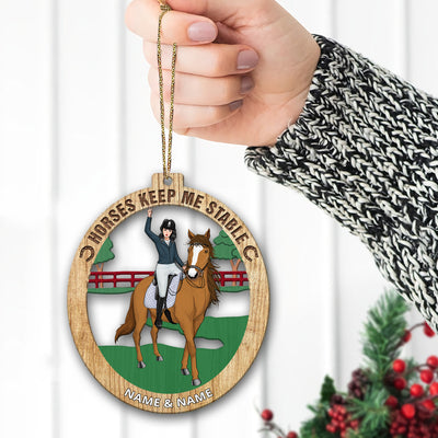 89Customized Head Up and Heels Down Horse Lovers Personalized Ornament