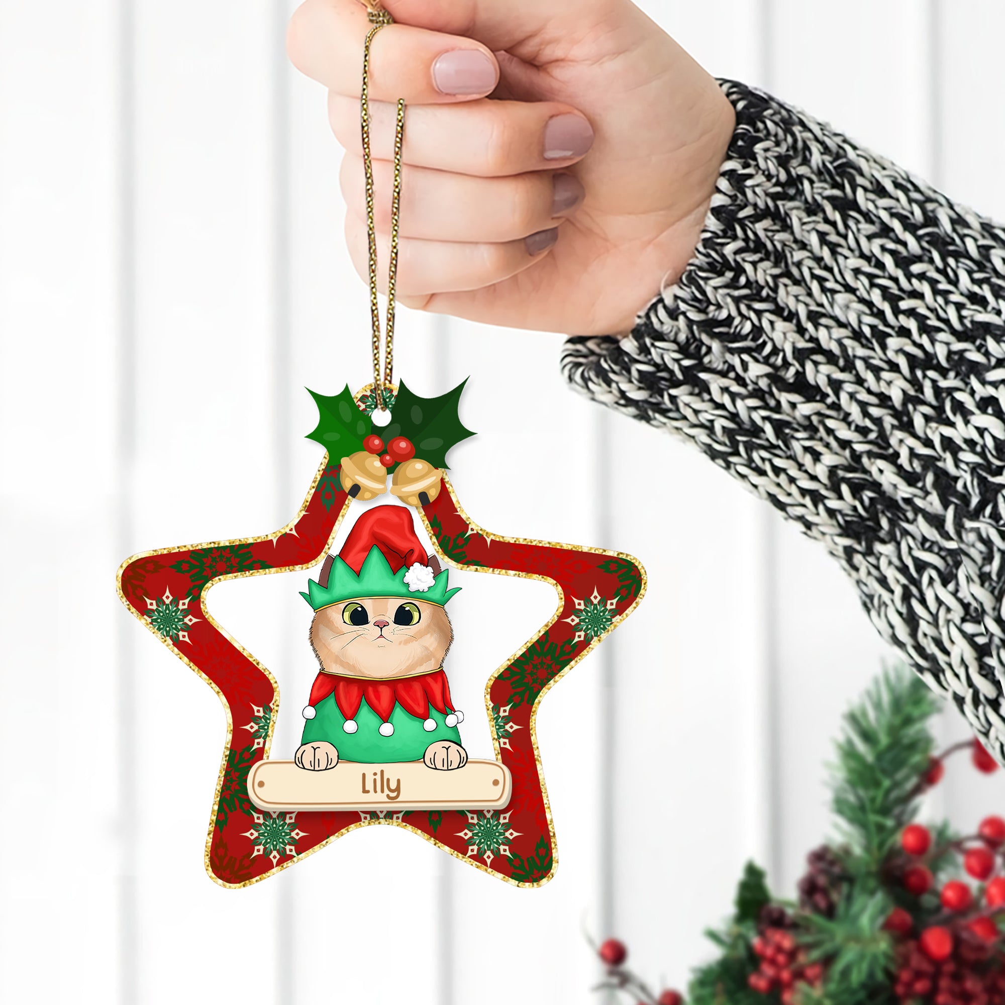 89 Customized Cat Star Personalized Ornament