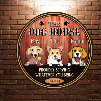 89Customized The dog house bar Customized Wood Sign