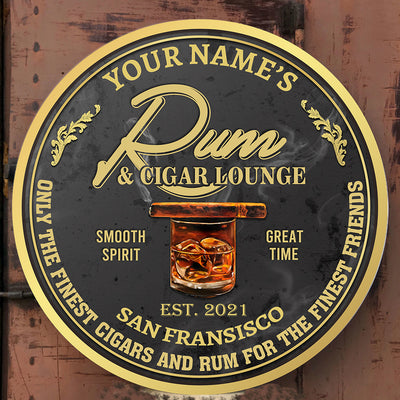 89Customized Rum and Cigar Lounge Customized Wood Sign
