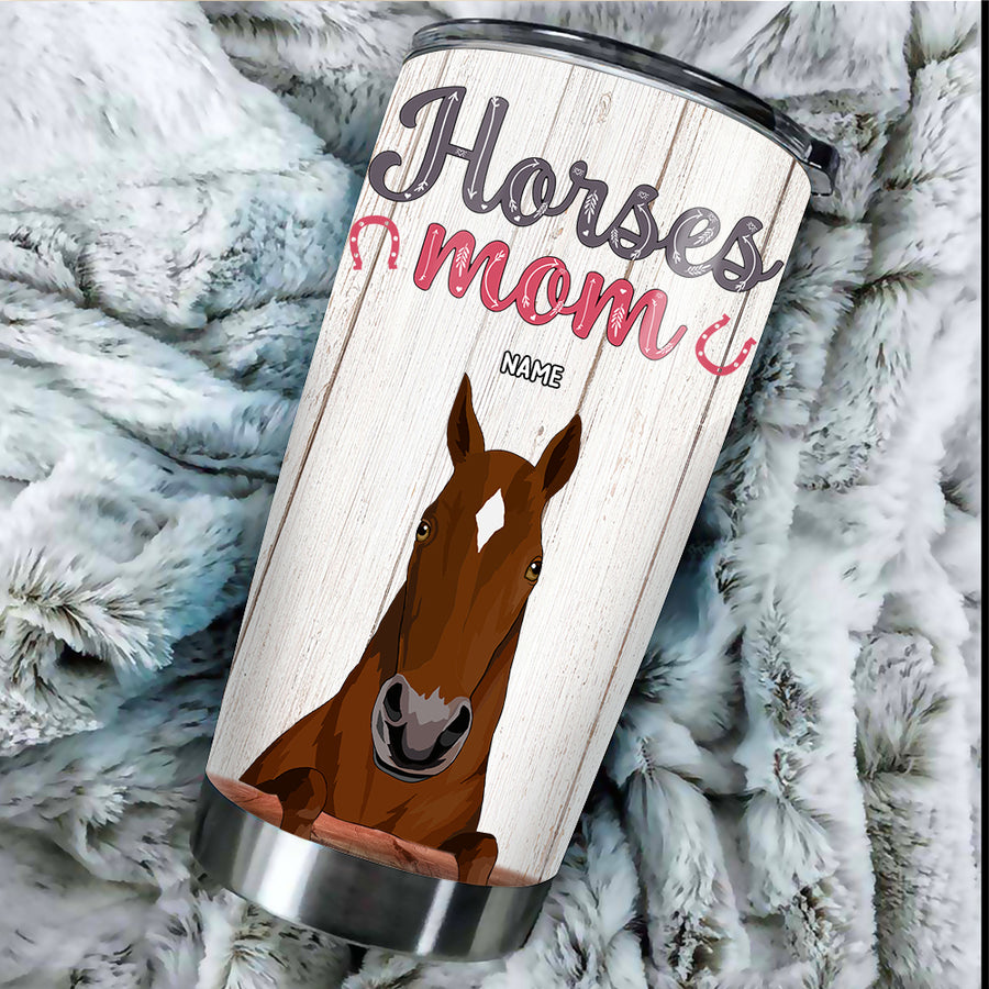 89Customized Easily distracted by horses Horse mom Customized Tumbler