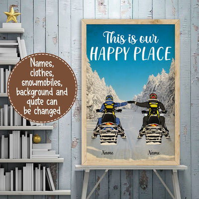 89Customized Snowmobiling Couple Vertical Poster 2