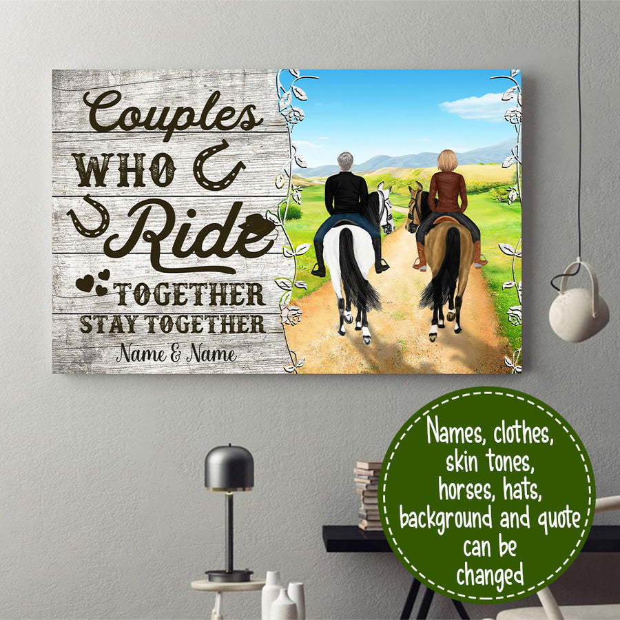 89Customized Personalized Horse Riding Couple Personalized Poster