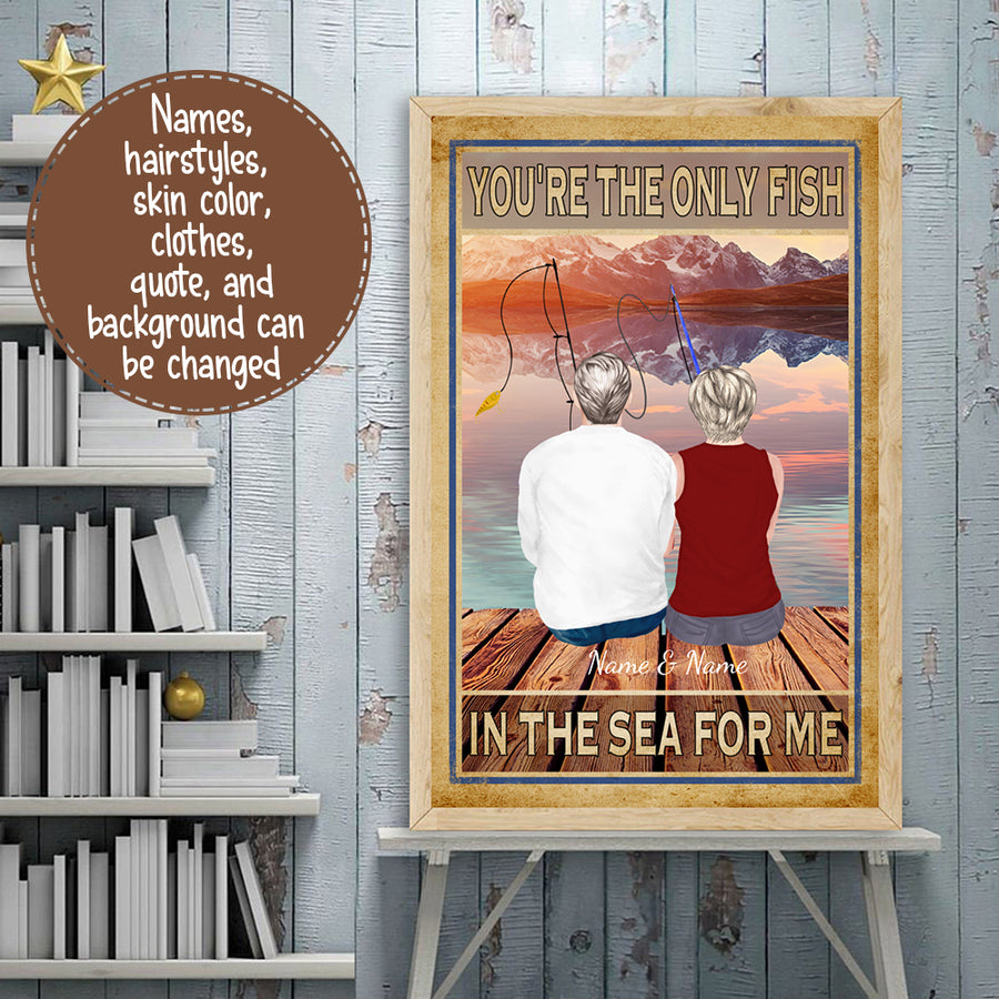 89Customized Fishing Couple Poster
