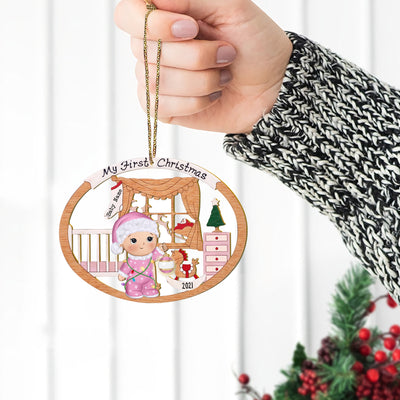 89Customized Baby's First Christmas Personalized One Sided Ornament