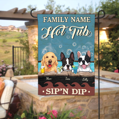 89Customized Dogs Hot Tub Personalized 2 Sided Flag