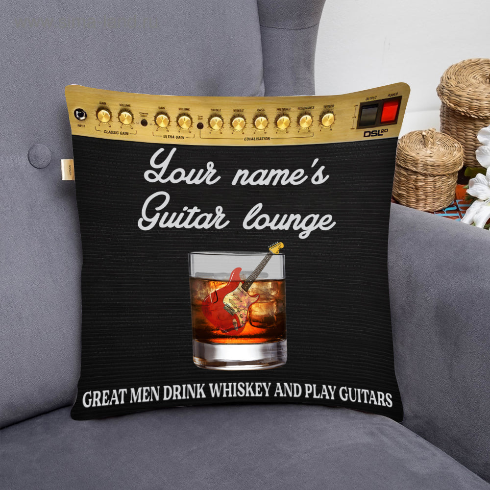 89Customized reat men/women drink whiskey and play guitars 3D amp personalized pillow