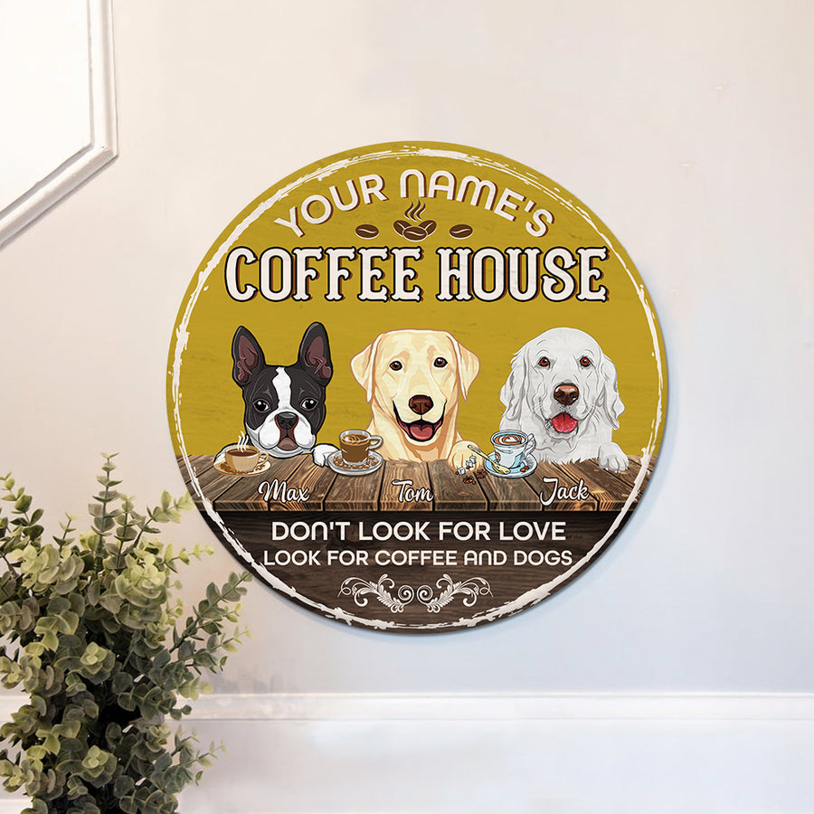 89Customized Coffee house dog Customized Wood Sign