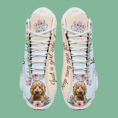 89Customized Just a Girl who loves dogs Rose pattern Customized White Air JD13 Shoes