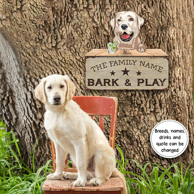 89Customized Funny Dogs Bar & Grill 3D Personalized Cut Metal Sign