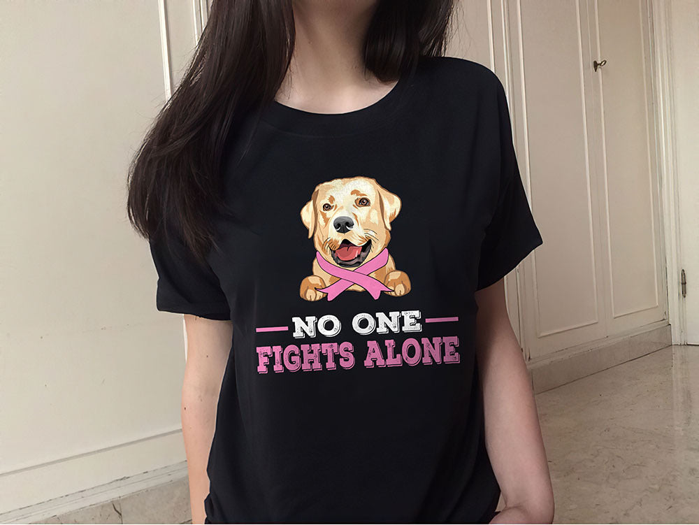 89Customized No one fights alone dog personalized shirt