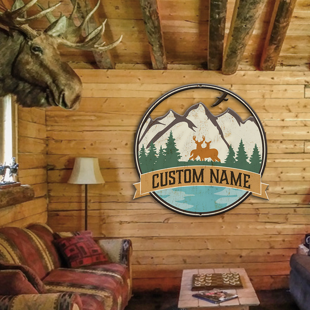 89Customized Deer Hunting personalized cut metal sign