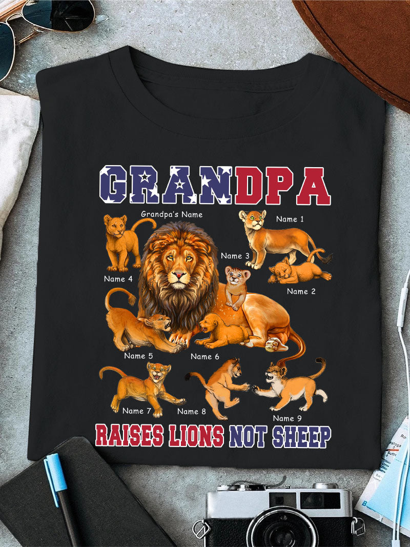 89Customized Grandpa Raises Lions not Sheep Lion Grandpa Shirt