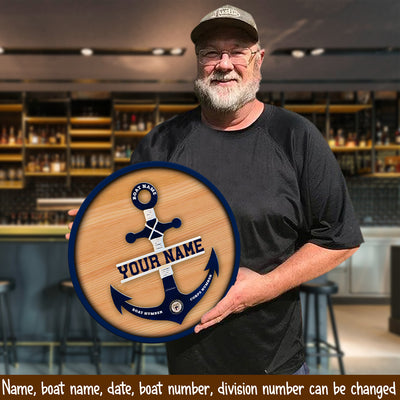 89Customized Navy anchor graduation personalized wood sign