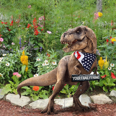 89Customized Dinosaur T-rex 4th of July Metal Sign Metal Garden Art