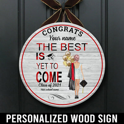 89Customized Personalized Wood Sign Congrats Senior Girl Balloon