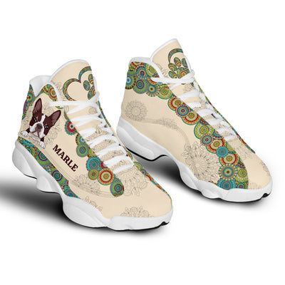 89Customized Boho Chic Pattern Dog and Cat Customized White Air JD13 Shoes