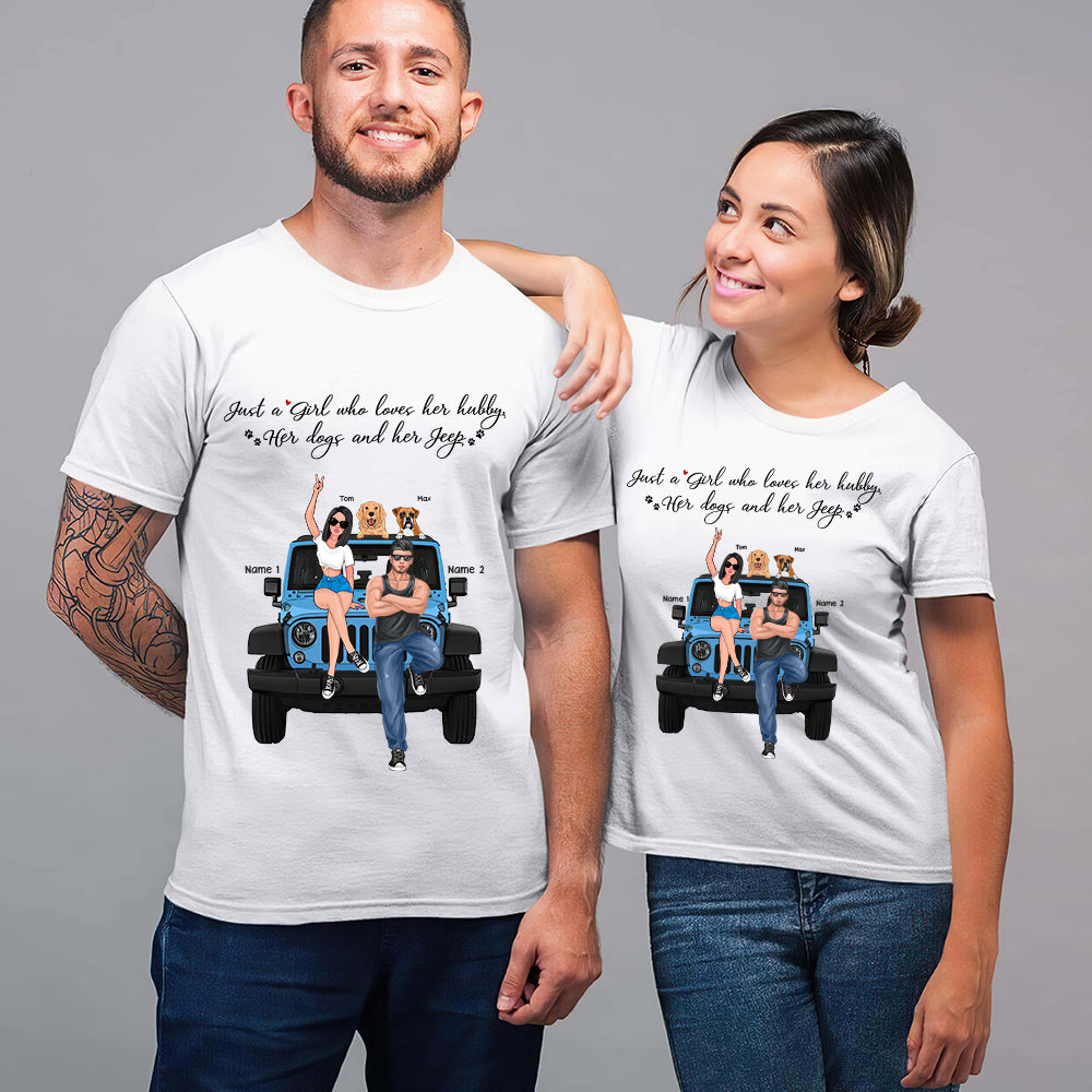 89Customized Just A Girl Who Loves Jeep And Her Hubby Personalized Shirt