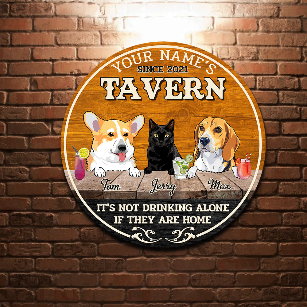 89Customized Tavern dog and cat Customizeds Wood Sign