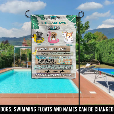 89Customized Dogs' Pool Rules Funny Personalized Flag