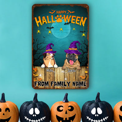 89Customized Happy Halloween Dogs And Cats Welcome Personalized Printed Metal Sign