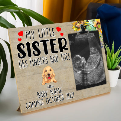 89Customized Our little sister/brother has fingers and toes personalized photo clip frame