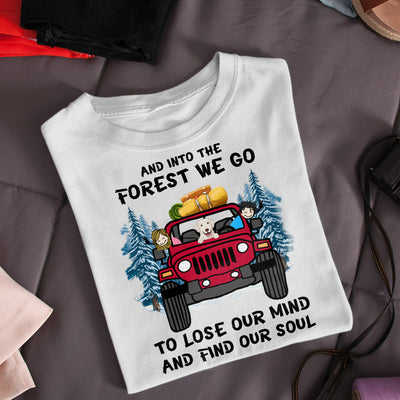 89Customized Personalized Shirt Camping Jeep Dog Girl And Into The Forest