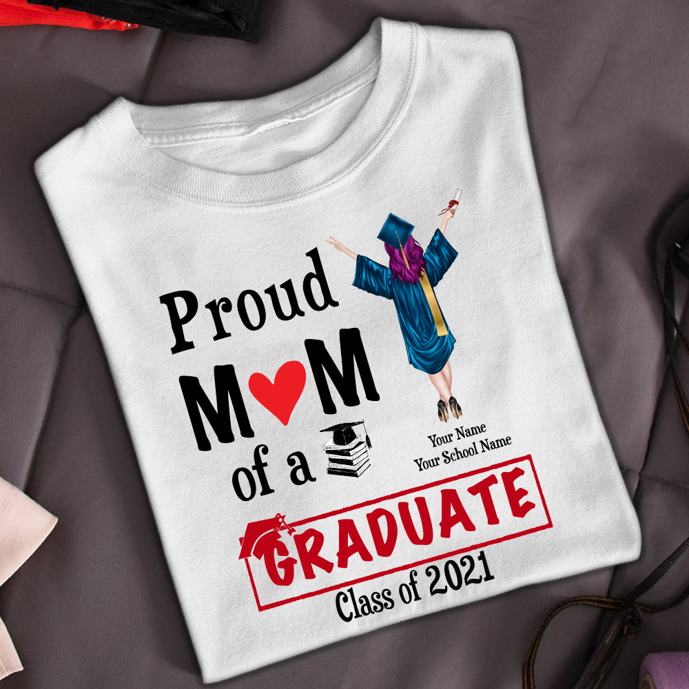 89Customized Personalized Shirt Proud Mom Family Of A Graduate 2021