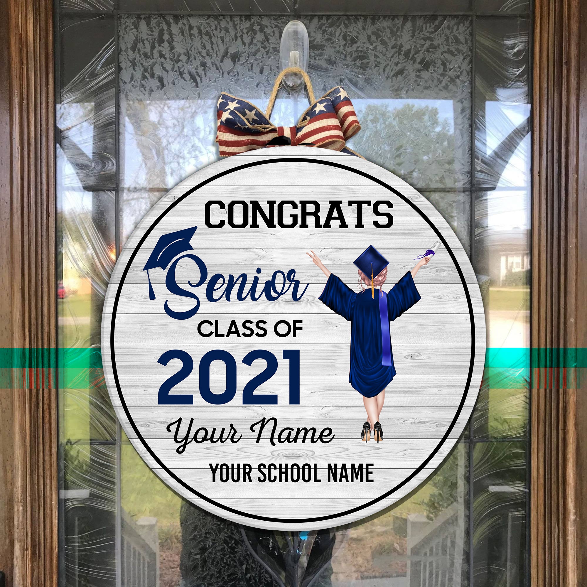 89Customized Personalized Wood Sign Senior Class Of 2021