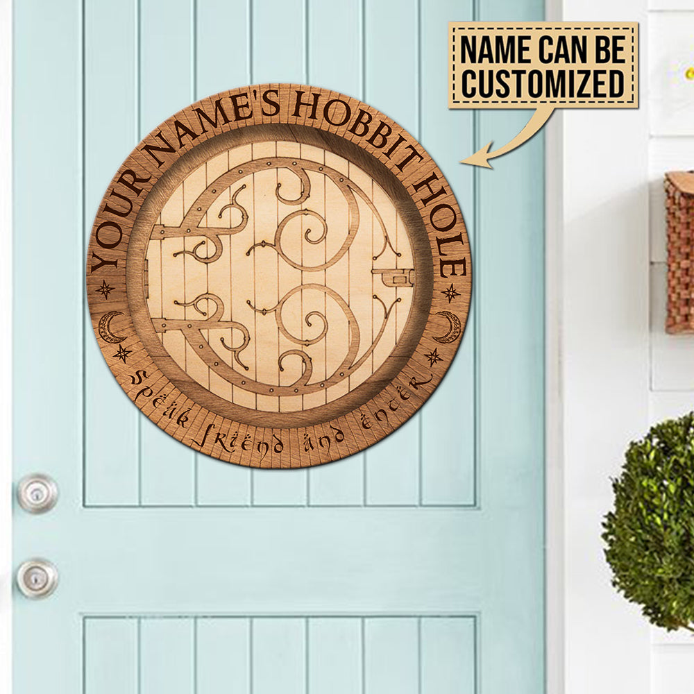 89Customized Hobbit hole personalized wood sign