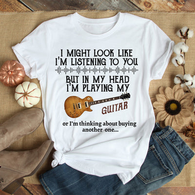 89Customized In my head i'm playing guitar personalized shirt