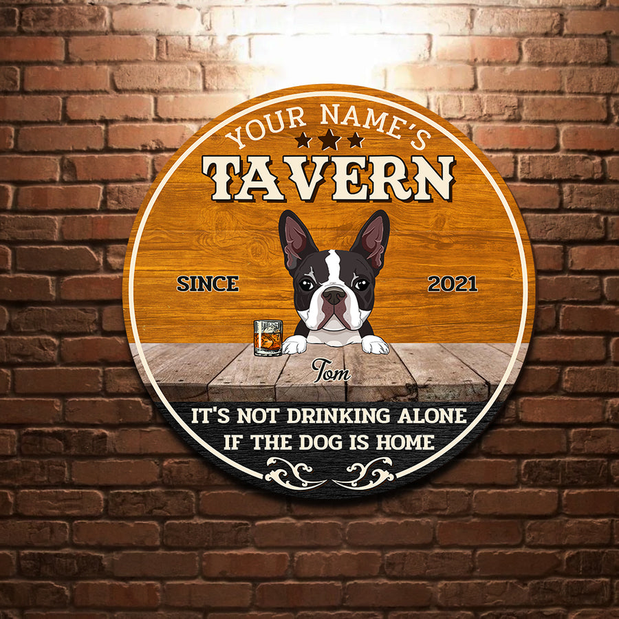 89Customized Tavern dog and drink Customized Wood Sign