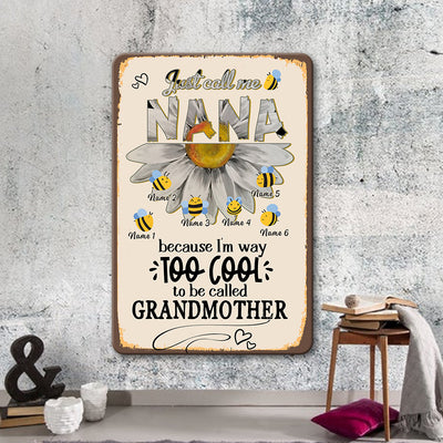 89Customized Personalized Printed Metal Sign Family Just Call Me Nana Daisy Vintage