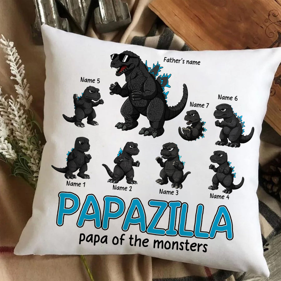 89Customized Dadzilla father of the monsters personalized pillow