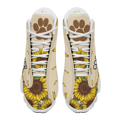 89Customized Sunflower Pattern Dog and Cat Customized White Air JD13 Shoes