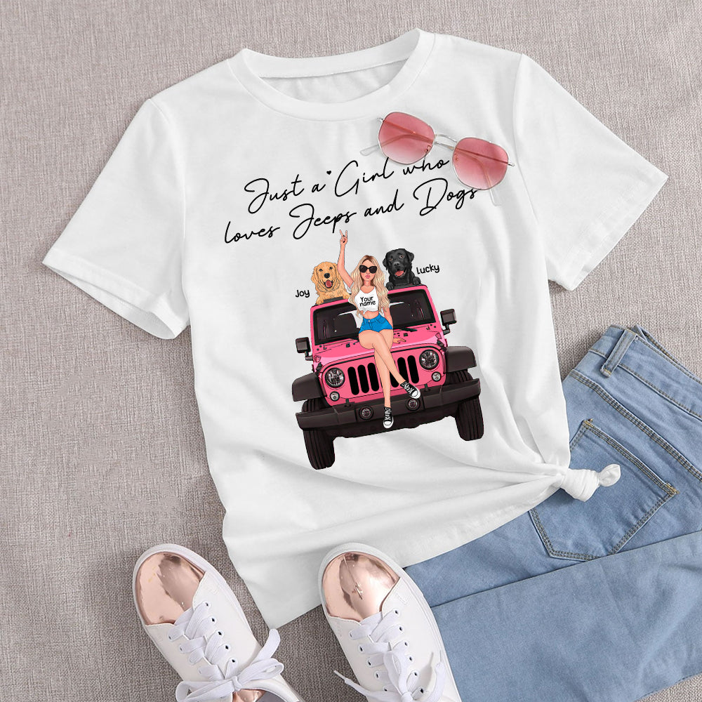 89Customized Just A Girl Who Loves Jeep And Dogs Personalized Shirt
