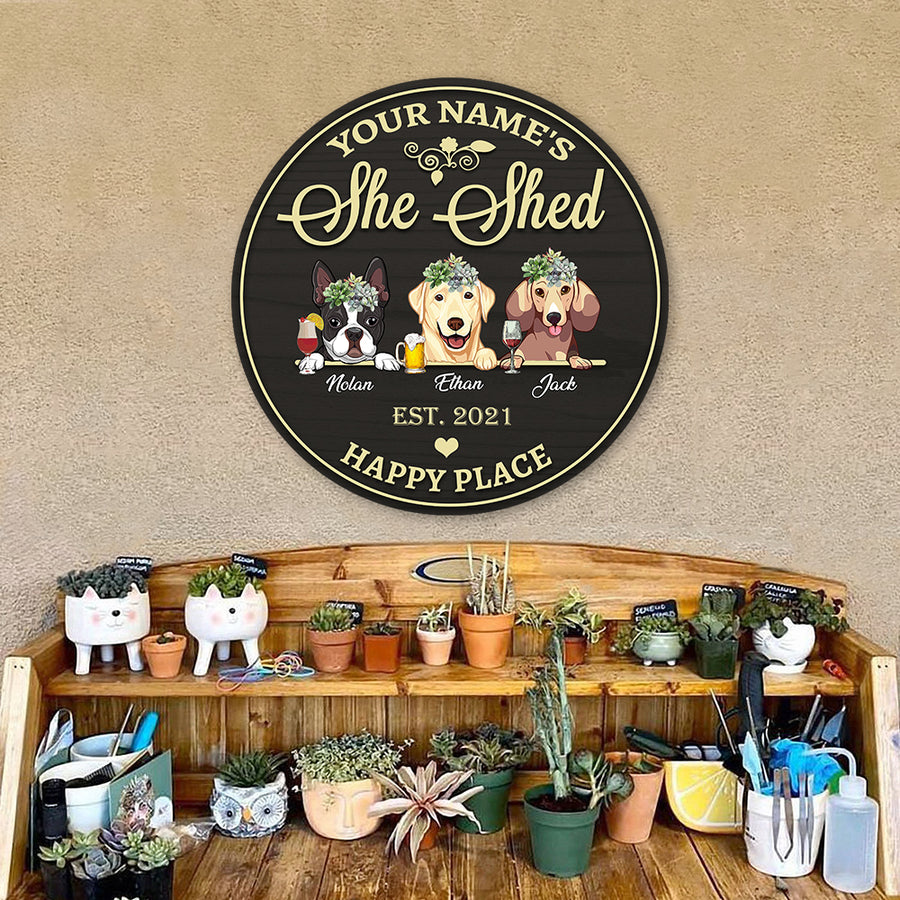 89Customized Personalized Wood Sign Gardening She Shaed Dog