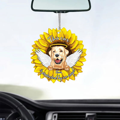 89Customized This car is protected by an angel Car Ornament