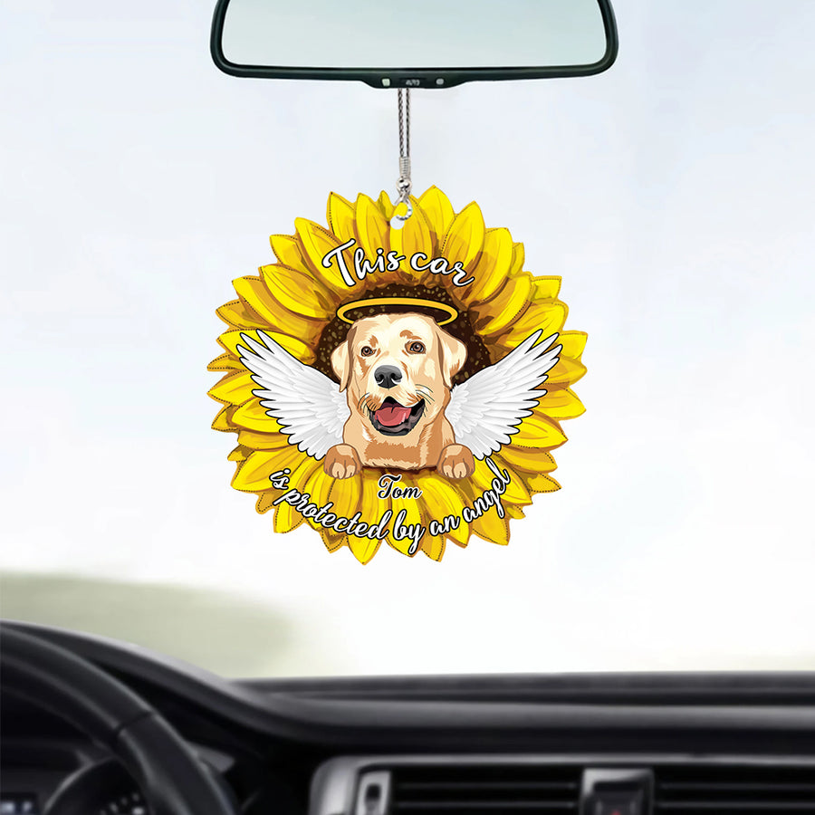 89Customized This car is protected by an angel Car Ornament