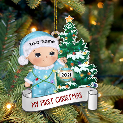 89Customized Baby's first Christmas personalized ornament