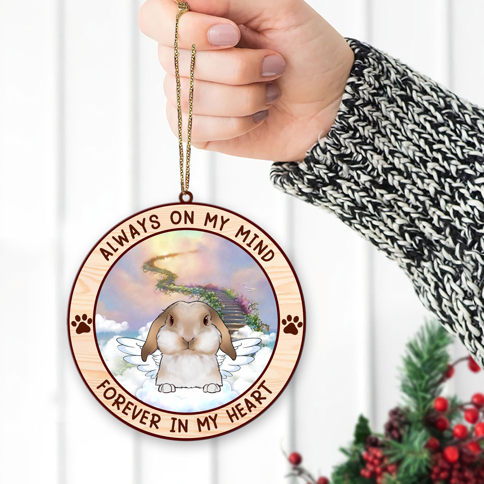 89Customized Always on my mind Forever in my heart Personalized Ornament