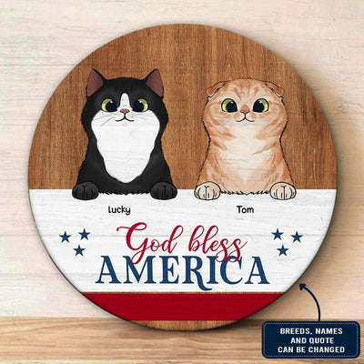 89Customized Welcome To The Pawtriotic House Funny Dogs And Cats Personalized Wood Sign